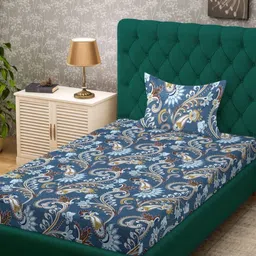 KLOTTHE Cotton Single Bed Size Bedsheet With 1 Pillow Covers 2.25 m X 1.50 m-image-81