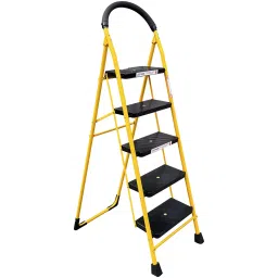 Pro Home 5 Steps Steel Ladder Steel Front Step 444.5 cm Load Capacity 150 Kg With Platform Multicolor-28