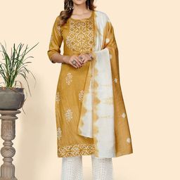 KALINI Women Floral Printed Chanderi Silk Kurta Sets-image-16