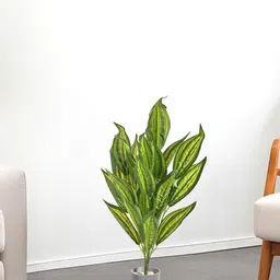 Kuber Industries Green & Grey Croton Artificial Plant With Pot-18