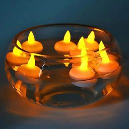 Mihar Essentials Artificial Water Floating LED Flickering Candles - Set of 12-21