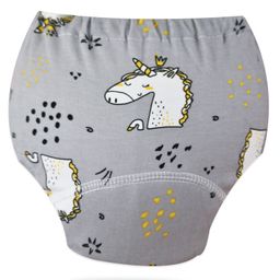 Bembika Babies Cotton Potty Training Pants Grey Unicorn  Printed Medium - Grey-16