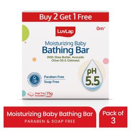 Luv Lap Moisturizing Baby Bathing Bar, Baby Soap with P H 5.5, with Soap Tray Pack of 3- 75 g Each-image-35