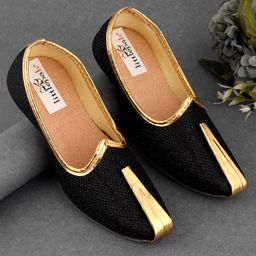 Little Palz Shimmer Detailed Mojaris - Black-image-64