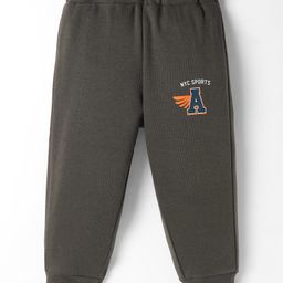 Zero Interlock Knit Full Length Lounge Pant With Text Print - Grey-picture-6