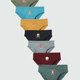 Charm n Cherish 100% Cotton Pack Of 7 Weekdays Printed Briefs - Multi Colour-image-93