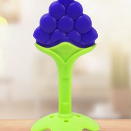 Kidbea Baby Fruit & Spoon Feeder with Blue Grapes Shape Silicone Baby Teether, Anti-Colic, Plastic-Free Pack of 3-image-1