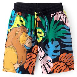 Pine Kids Disney Single Jersey Knit Knee LengthShorts With Simba Graphics - Black-image-20