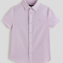 One Friday Cotton Woven Half Sleeves Solid Shirt - Lilac-image-82