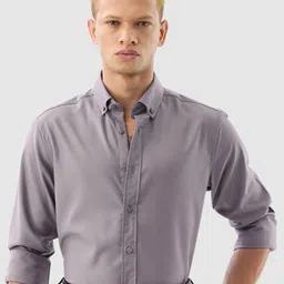 Snitch Men Slim Fit Solid Button-Down Collar Formal Shirt-picture-31