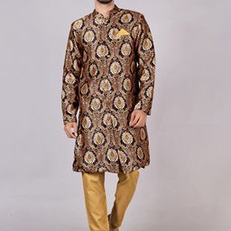 amzira Printed Indo Western Sherwani Set-image-11