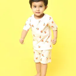 Orange Sugar Unisex Kids Printed T-shirt with Shorts-image-75