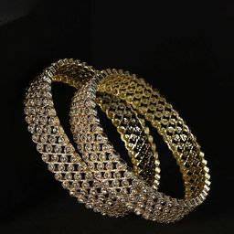 NMII Set Of 2 Gold-Plated CZ-Studded Bangles image 3