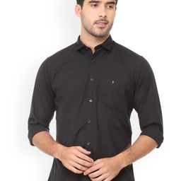 Louis Philippe Men Black Slim Fit Solid Casual Shirt-picture-56
