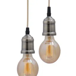 Homesake Antique Brass Metal Bulb Holders - Set of 2 (Bulb not included)-43