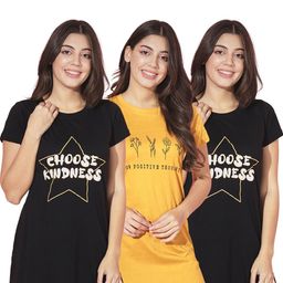 TRENDY WORLD Women Black Tshirts-image-99
