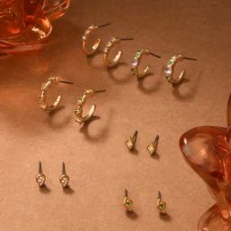 Accessorize London Women's Pretty Stud & Hoop Earrings - Pack of 6-36