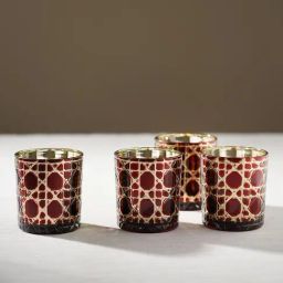 Pure Home and Living Red Glass Printed Votives-picture-20