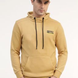 MountMiller Mustard Solid Hooded Long Sleeves Hoodies-picture-34