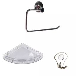 Implemental Bathroom Equipment Combo Stainless Steel & ABS Corner 12x12 inch Size (Set of 3)-image-30