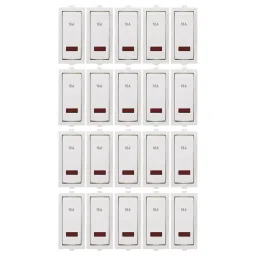 Cona 9396 16A/240V White 1 Way Switch with Indicator Pack of 20-45