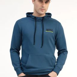 MountMiller Blue Solid Hooded Long Sleeves Hoodies-image-14