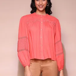 Label Ritu Kumar Coral Self Design Top image 1