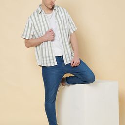 STRYZER Men Classic Striped Spread Collar Short Sleeves Casual Shirt-image-65