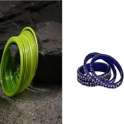 SOMIL Set of 16 Green Alloy Artificial Stones & Beads Bangles-image-52