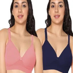 IN CARE Peach & Blue Non-Wired Full Coverage Push-Up Bra - Pack of 2 image 1
