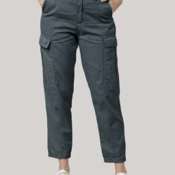 IVOC Navy Cotton Regular Fit Mid Rise Cargo Jeans-picture-30