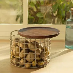ellementry Twine Beige & Brown Metal Wired Basket - Set of 1-39