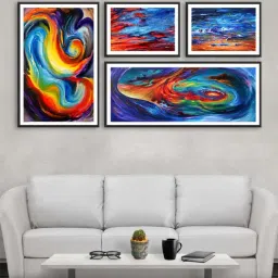 999store Multicolor Abstract Multi Frame Painting-15