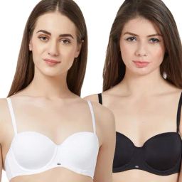 Soie Multicolor Under Wired Padded Balconette Bra - (Pack Of 2)-image-40