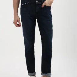 Tommy Hilfiger Navy Cotton Regular Fit Jeans-image-18