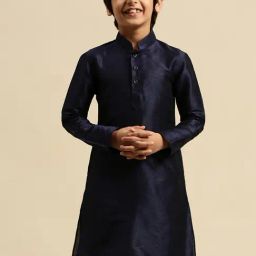Sanwara Kids Deep Blue Regular Fit Kurta-image-79