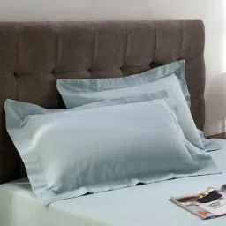 Maspar Colorart Astrid Self Blue 200 TC Cotton King Bed Sheet with 2 Pillow Covers-image-11