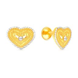 Malabar Gold and Diamonds 22k Gold Heart Earrings for Women-picture-26