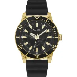 GUESS QUARTZ Men Round Gold Tone Dial Analog Watch - GW0420G2-89