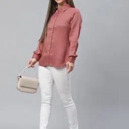 Cottinfab Rust Regular Fit Rayon Shirt-78