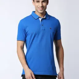 Dragon Hill Royal Blue Cotton Slim Fit Polo T-Shirt-picture-42