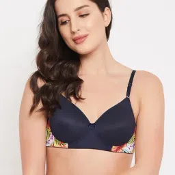 Clovia Navy Printed Full Coverage Bra-28