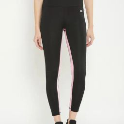 Clovia Black & Pink High Rise Tights-image-17