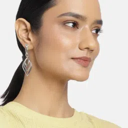 Estele Rhodium-Plated Dangler Earrings for Women-22