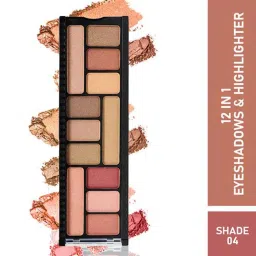 Half N Half 12 In 1 Eyeshadow & Highlighter Palette 04 - 12 gm image 1