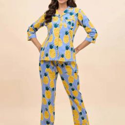 Mabish Multicolored Cotton Printed Top Pant Set-image-23