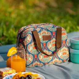 ZOUK Blue Printed Lunch Bag image 1