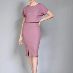 Exude Pink Plain Shift Dress-image-72