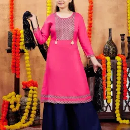 Aarika Girls Pink Printed Kurti-image-74