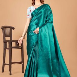 Aruna Sarees Satin Saree With Blouse Piece-image-61